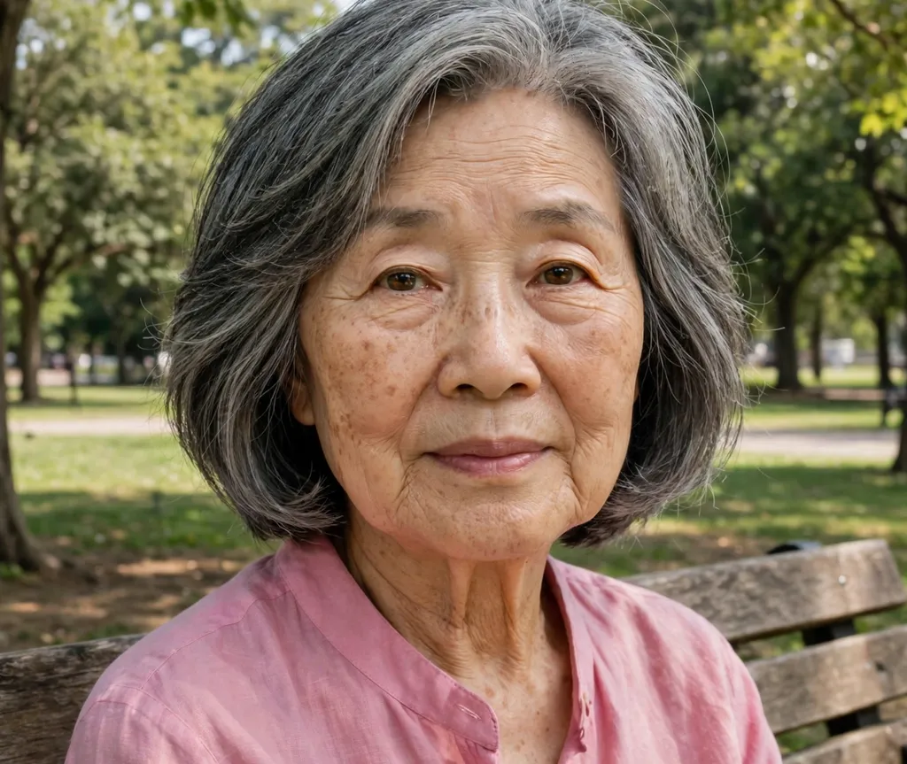 Softly layered chin bob on fine salt-and-pepper hair