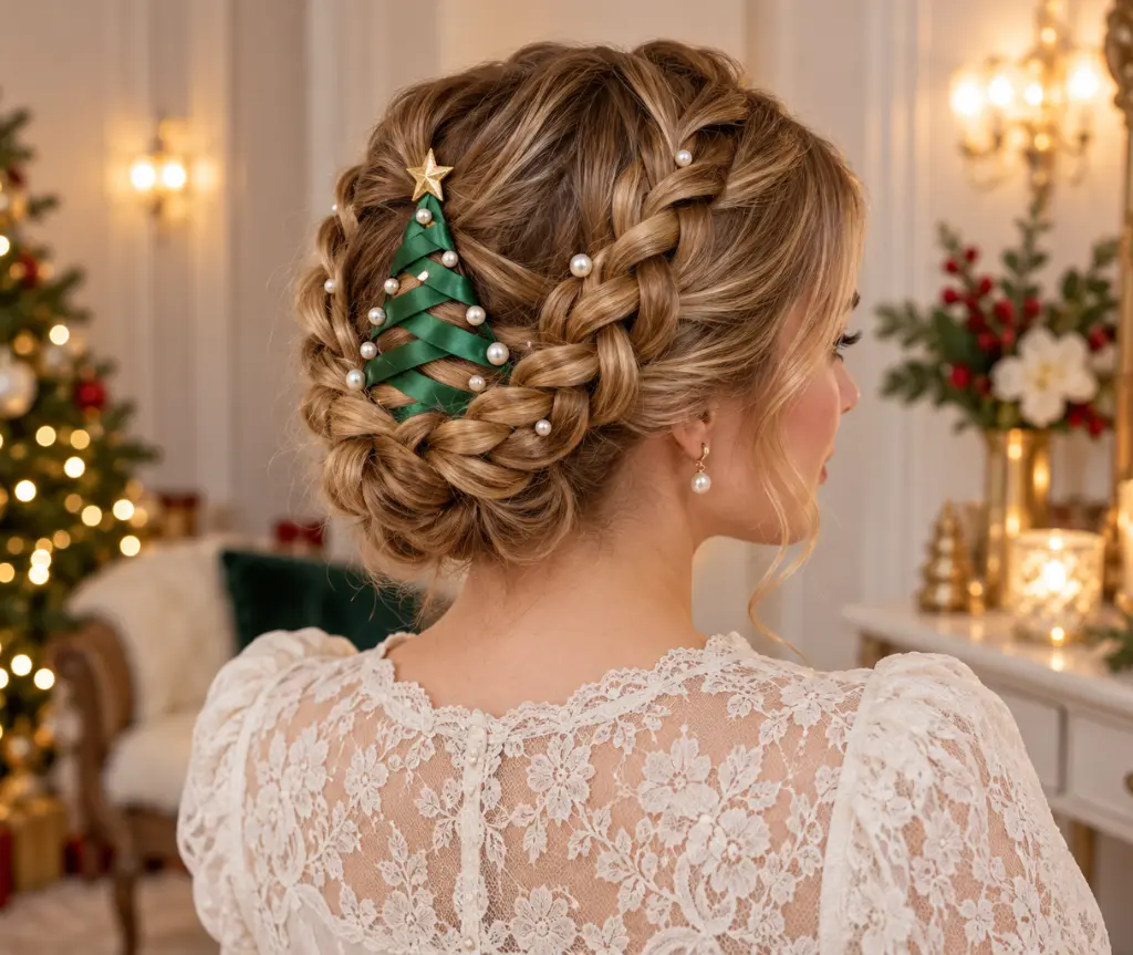 Braided Christmas Tree Crown