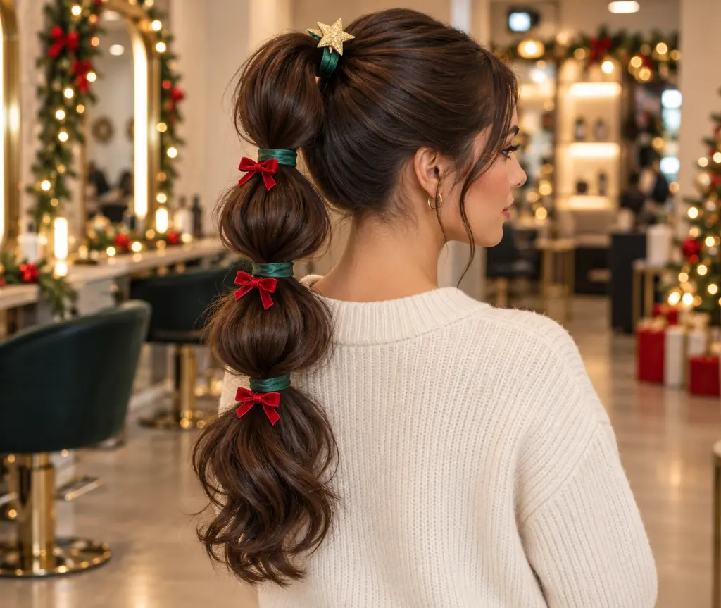 Bubble Ponytail Christmas Tree