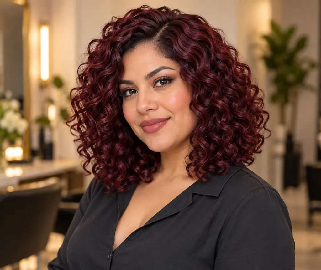 Burgundy Curly Wig