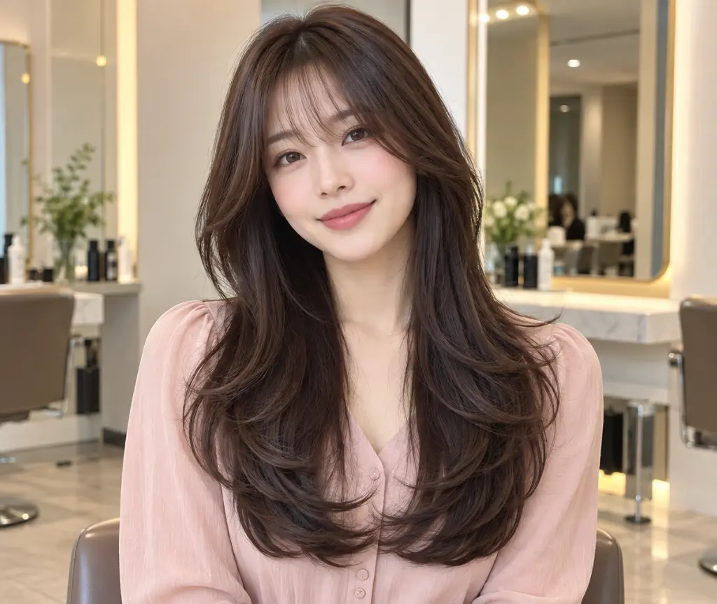 Butterfly Haircut With Wispy Bangs