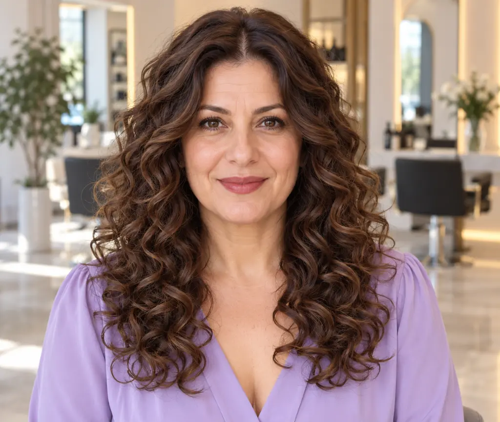 Center-Parted Layered Curls