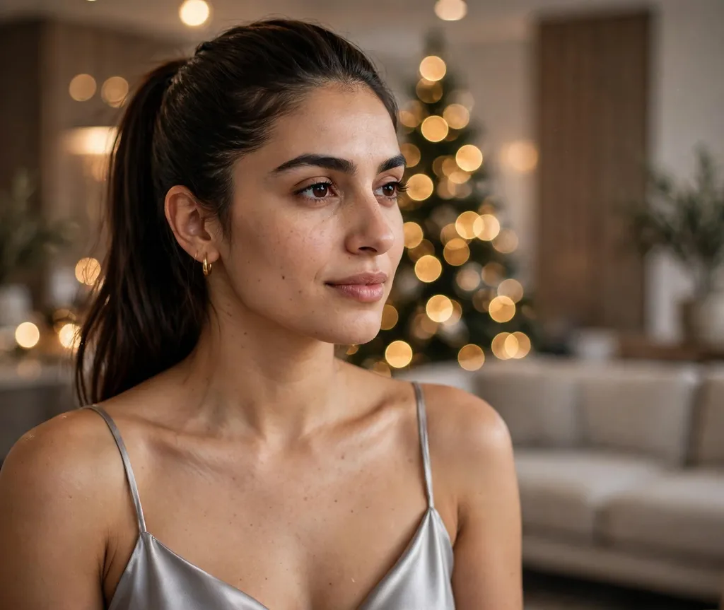 Sleek high ponytail Christmas party hairstyle