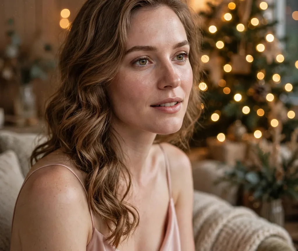 Romantic loose waves Christmas party hairstyle