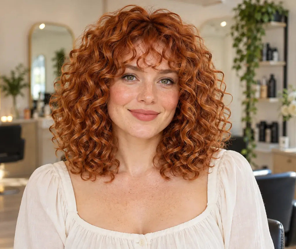 Copper Curly Wig