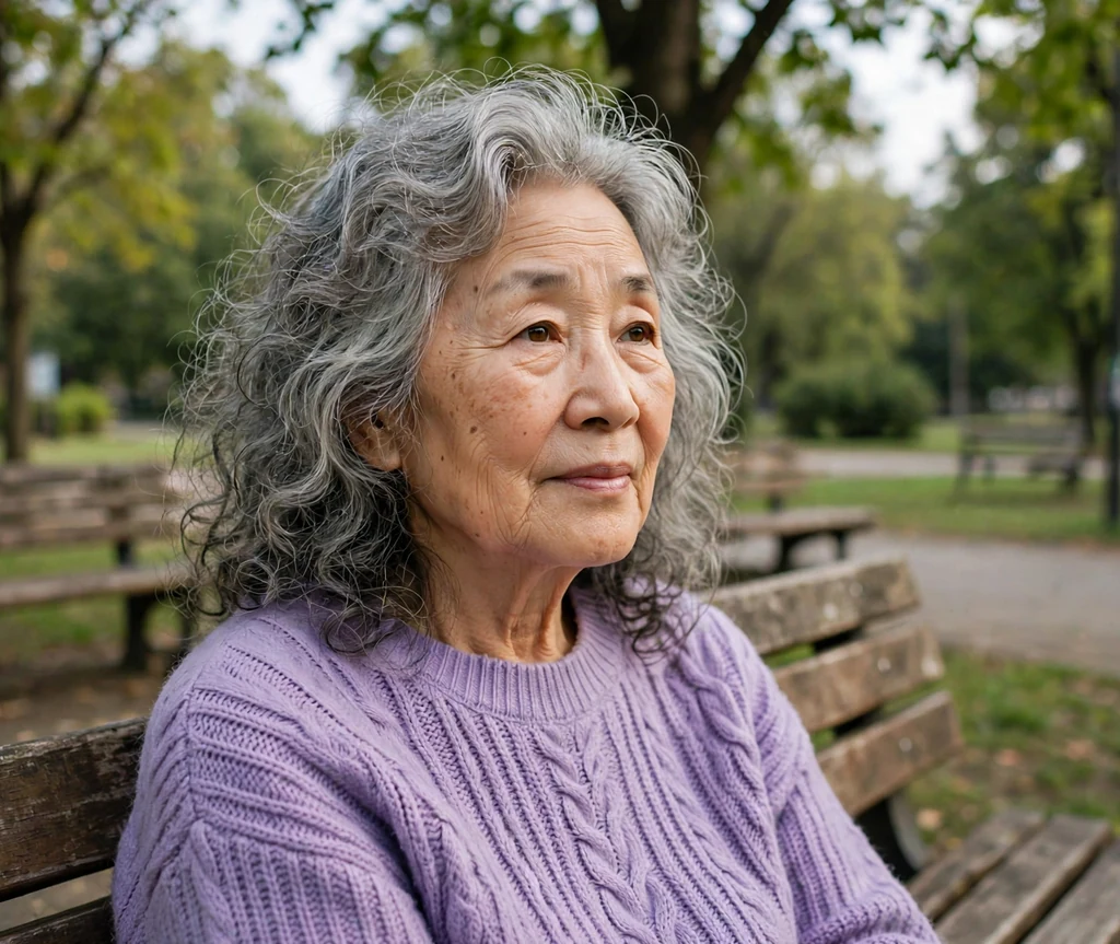 Loose curly layers for thin hair for older women