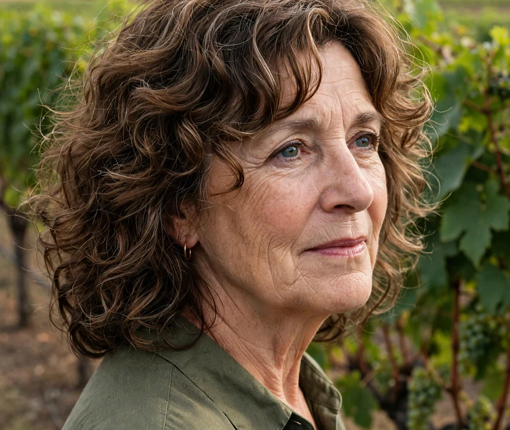 Medium curls with face-framing layers for older women