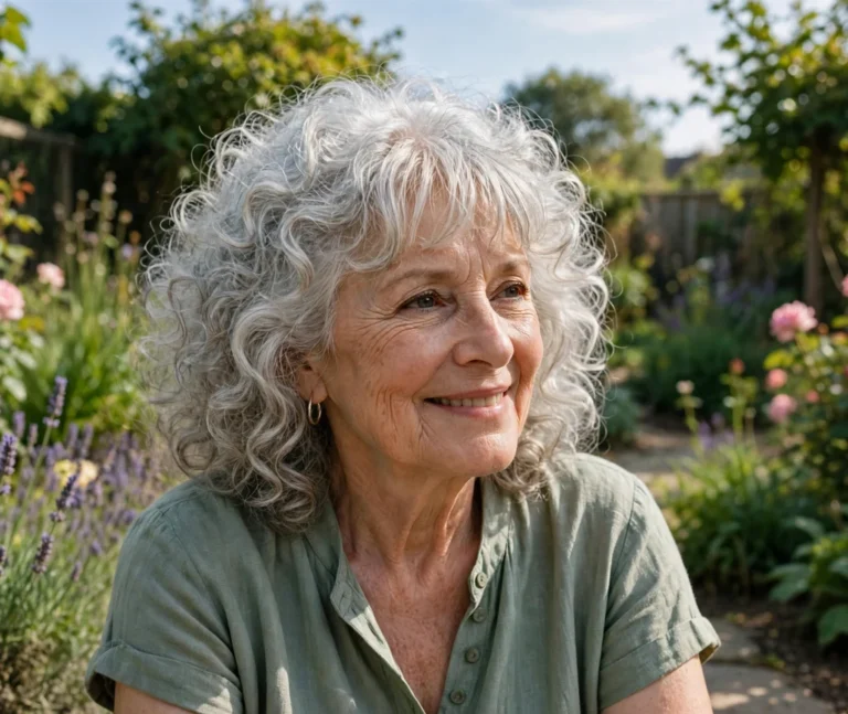 32 Lovely Curly Hairstyles For Older Women Over 50 With Bangs