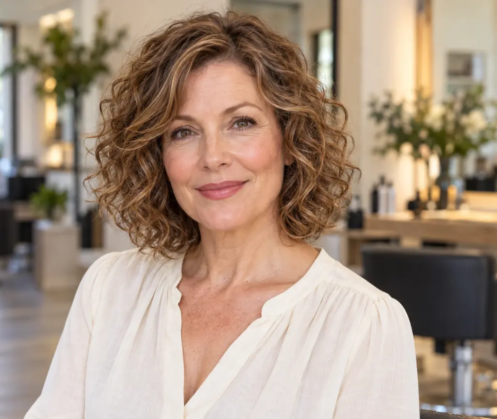 Curly Lob for Fine Hair