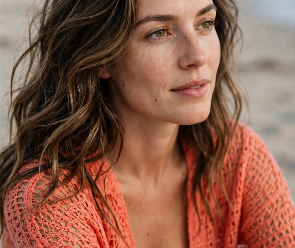 Dark mocha balayage long beach waves