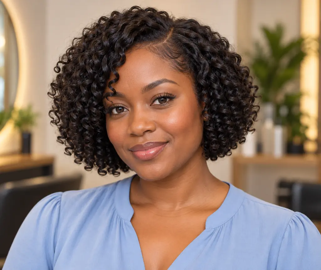 Finger-Coiled Curly Bob