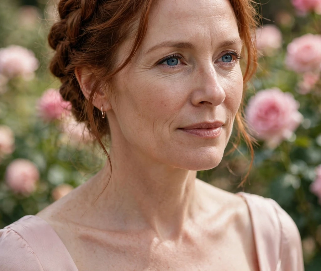 Woman with a braided crown updo, a formal hairstyle that adds fullness to thin hair