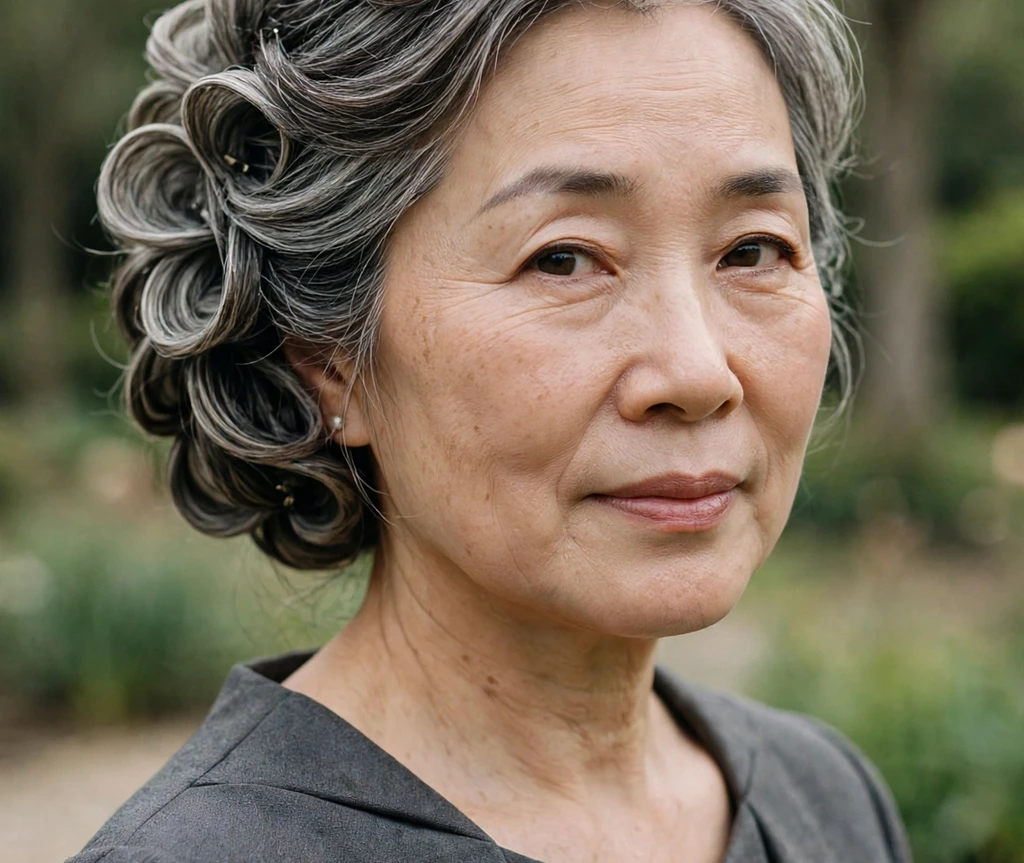 Woman with a pearl accent low bun, a refined formal updo for thin hair