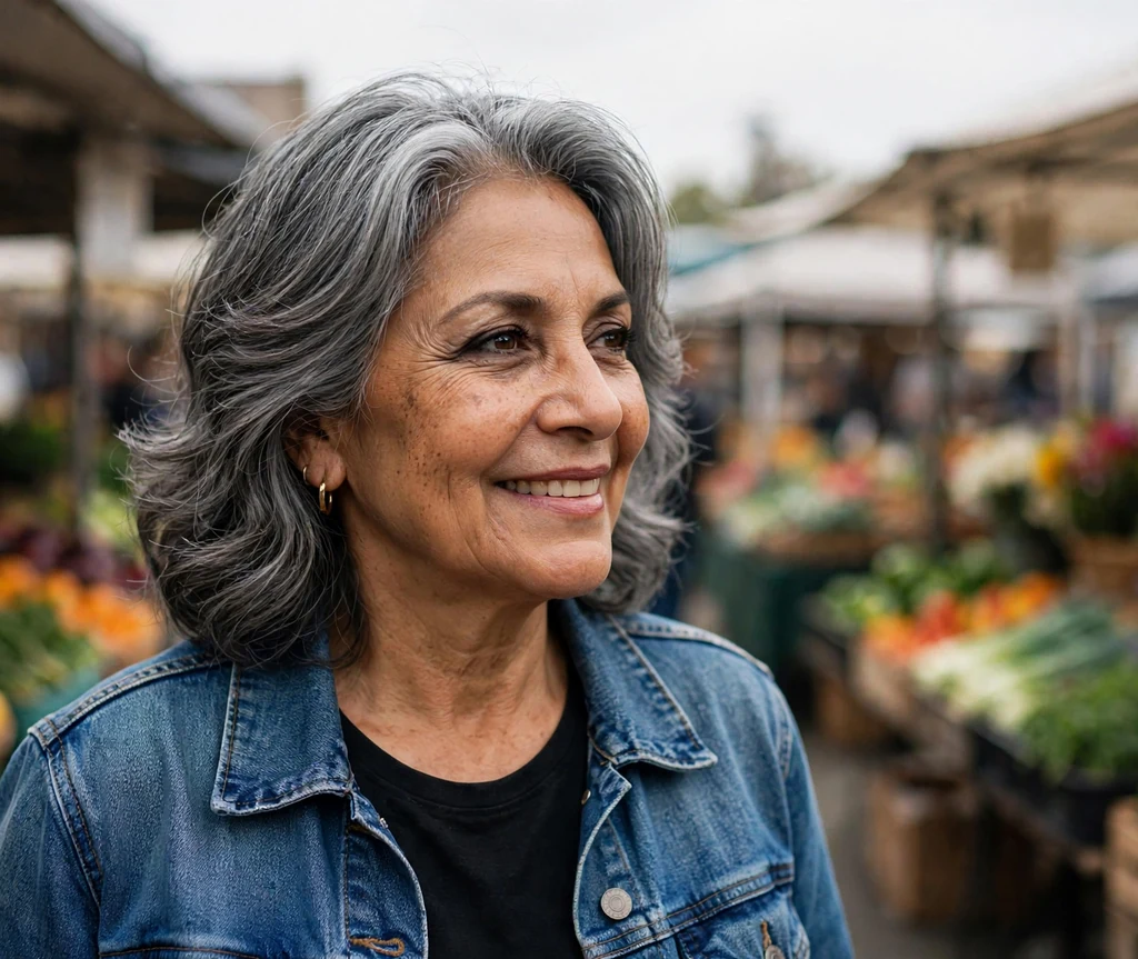 Smoky gray waves in a medium-length cut