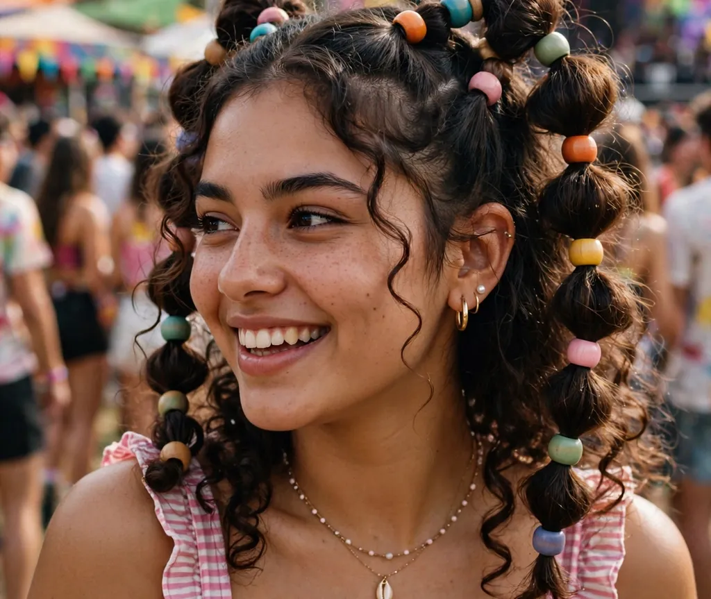 Woman with an edgy asymmetric pixie cut at an R&B concert