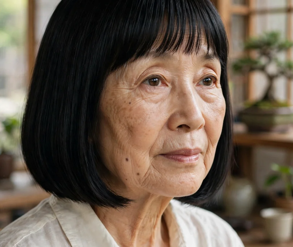 Sleek Straight Bangs with a Sleek Lob
