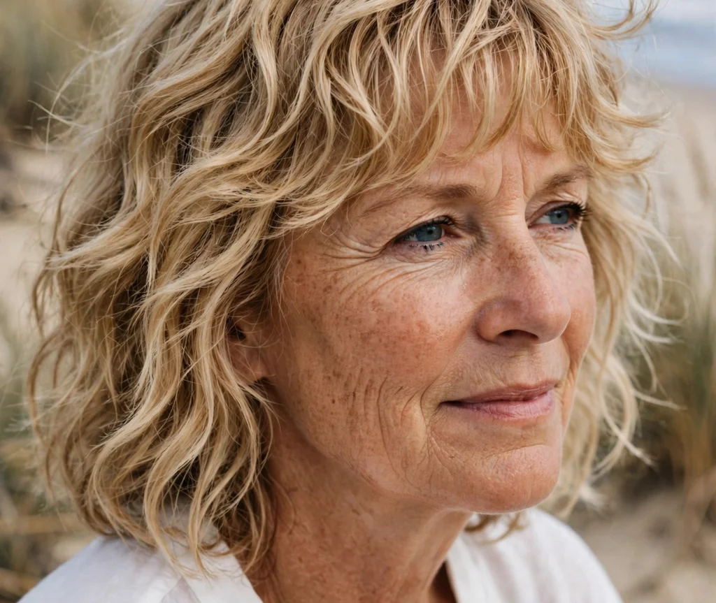 Textured Wavy Bangs with a Beachy Waves