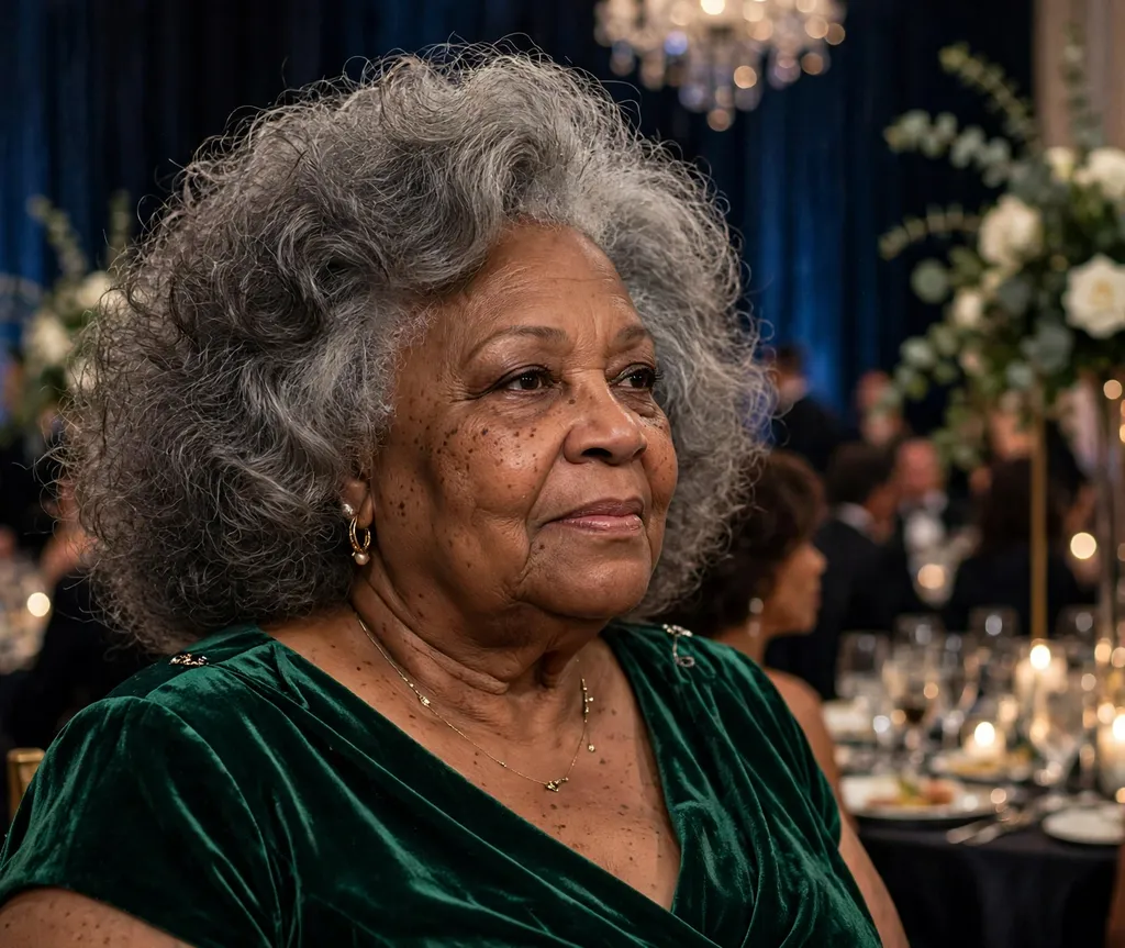 Plus size Black woman over 60 with a full-bodied blowout