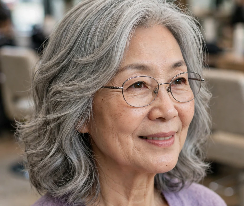 Black woman in her 50s with a tapered natural curly cut wearing oversized square dark eyeglasses