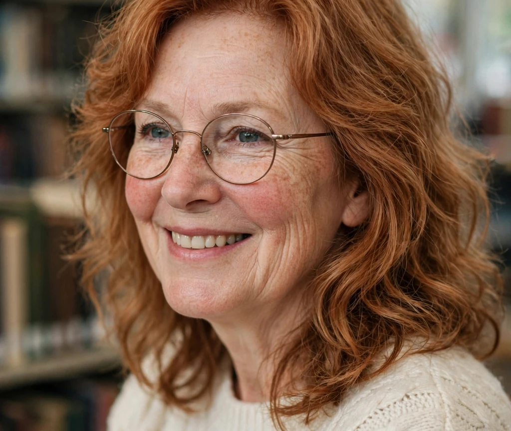 South Asian woman in her 50s with a chin-length bob and deep side sweep wearing rectangular tortoiseshell glasses