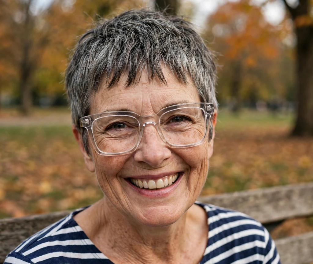 Latina woman in her 50s with a caramel balayage wavy lob wearing gold aviator-style glasses