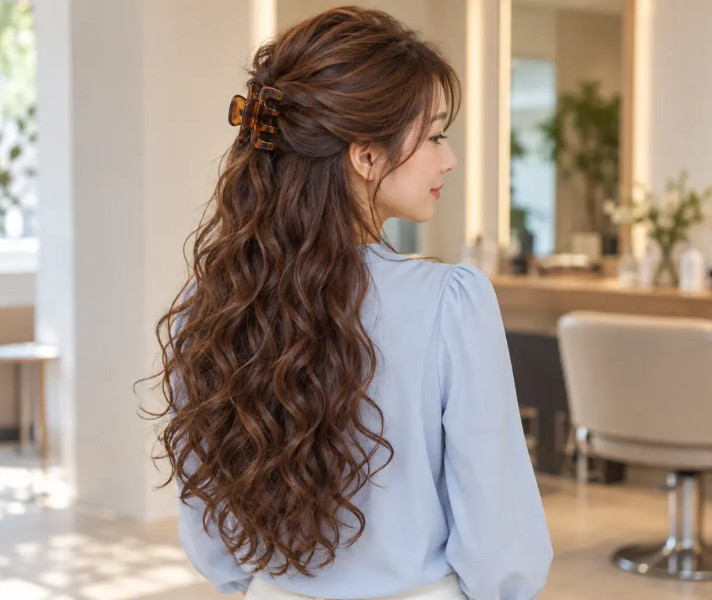 Half-Up Claw Clip Hairstyle