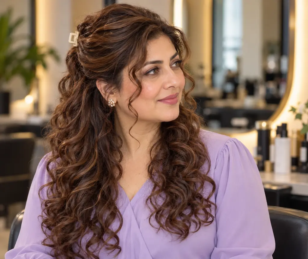 Half-Up Curly Hairstyle
