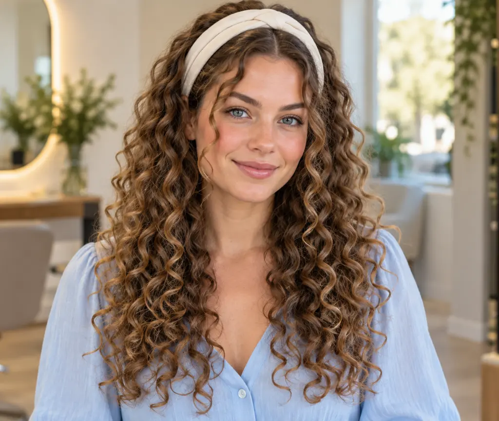 Headband with Loose Long Curls