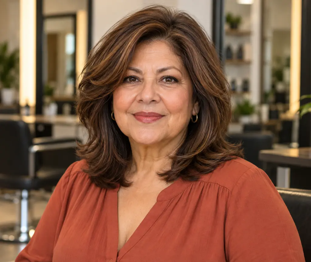 Layered Medium Cut for Thick Hair