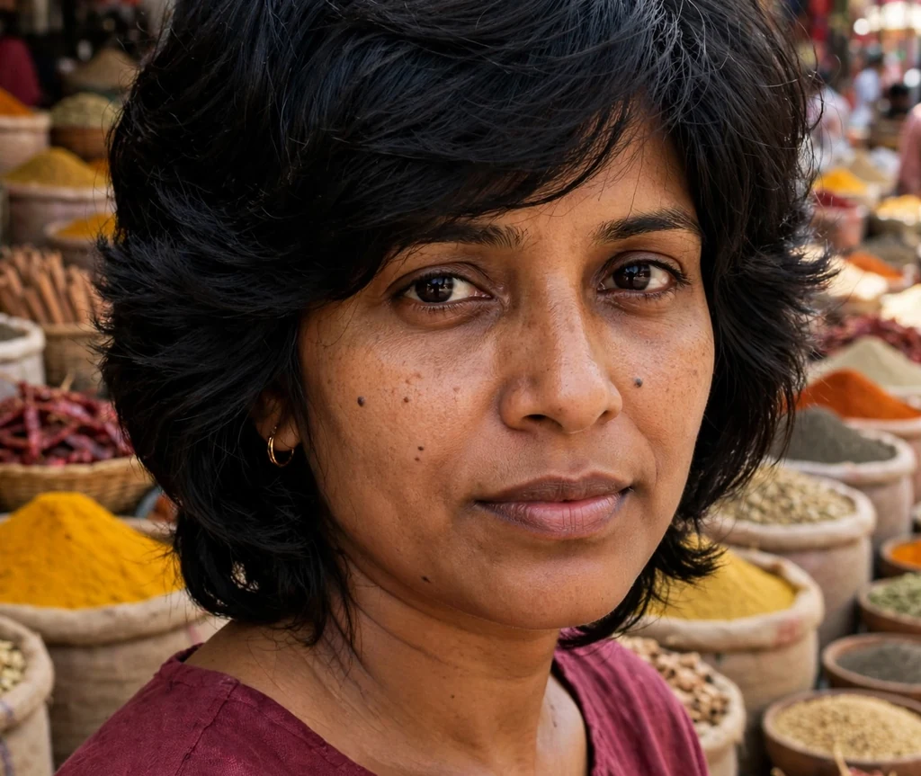 Woman with a layered stacked bob for thick hair