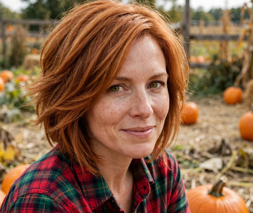 Woman with an angled layered stacked bob