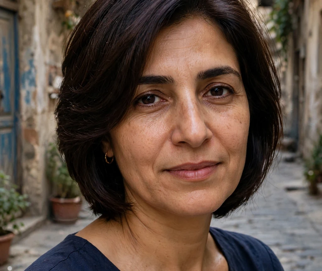 Woman with an inverted layered stacked bob