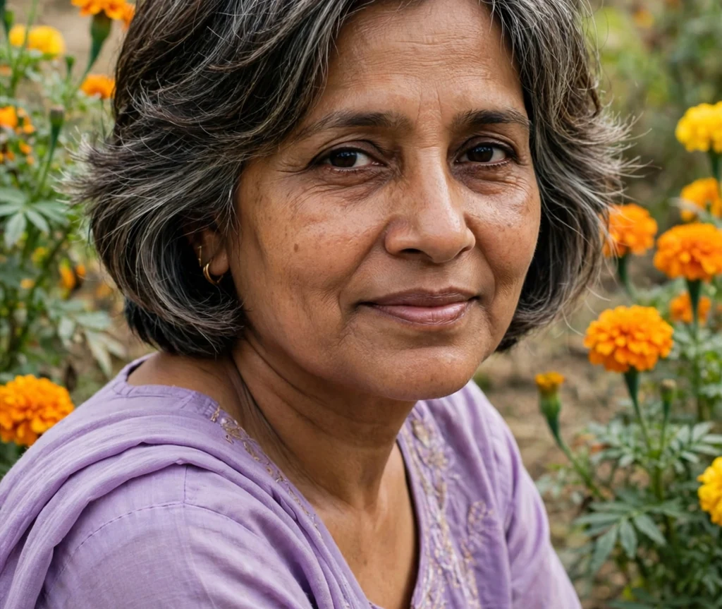 Woman with a layered stacked bob for square faces