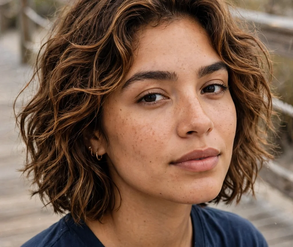 Messy beach wave textured lob