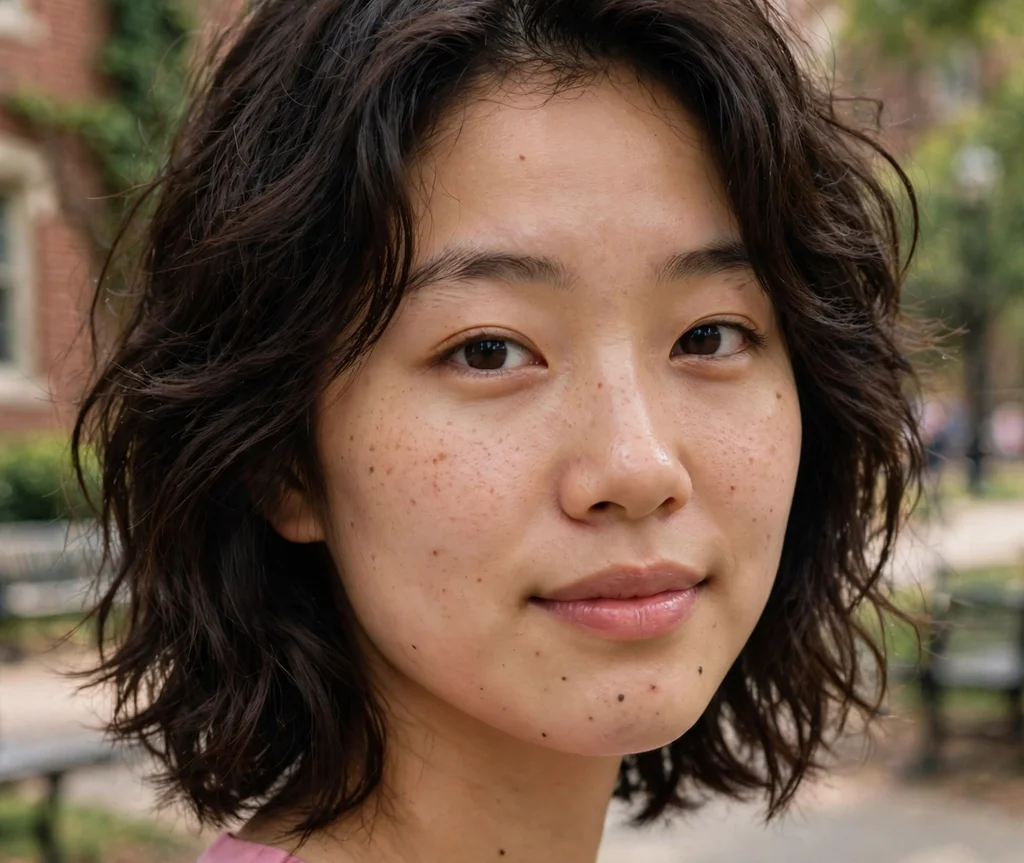 Textured lob with bangs