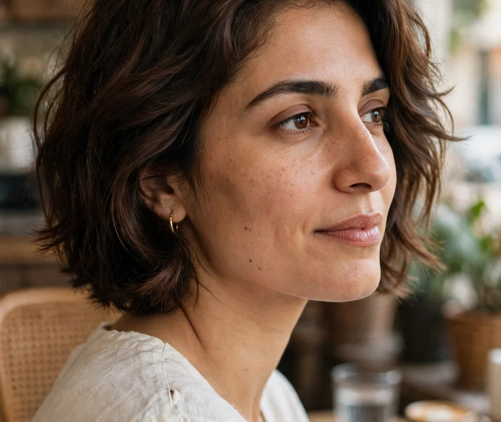 Textured lob with deep side part