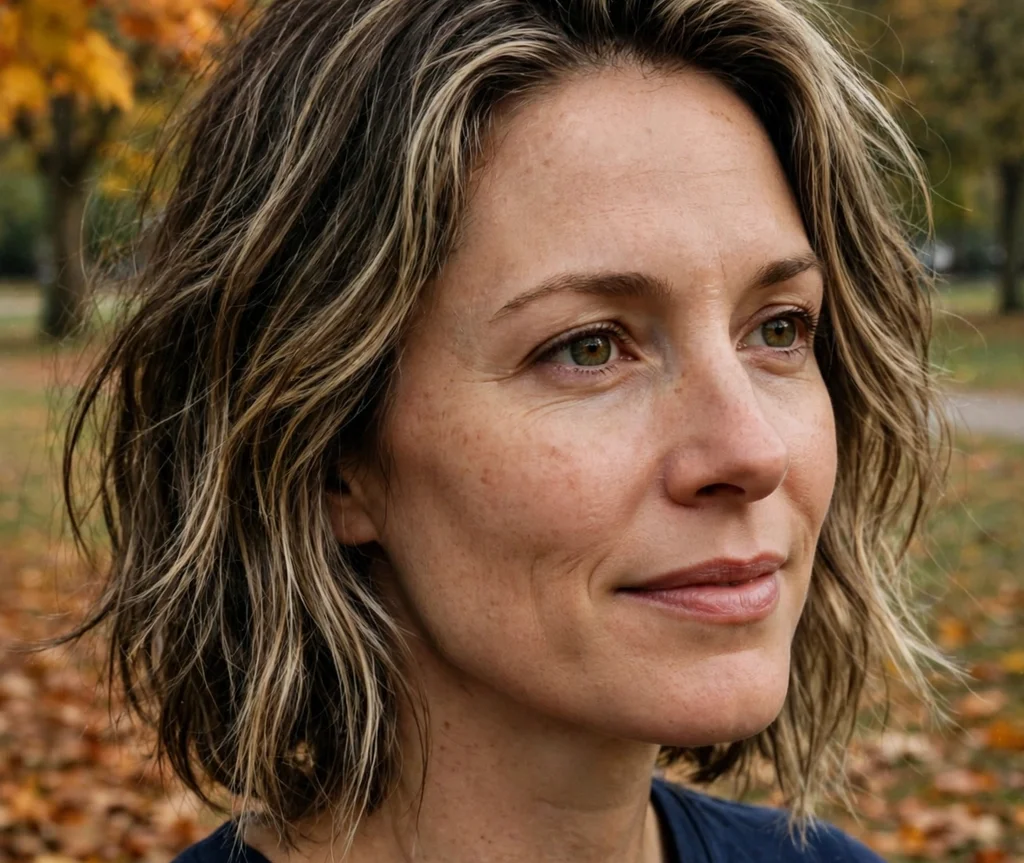 Textured lob with volume at the crown