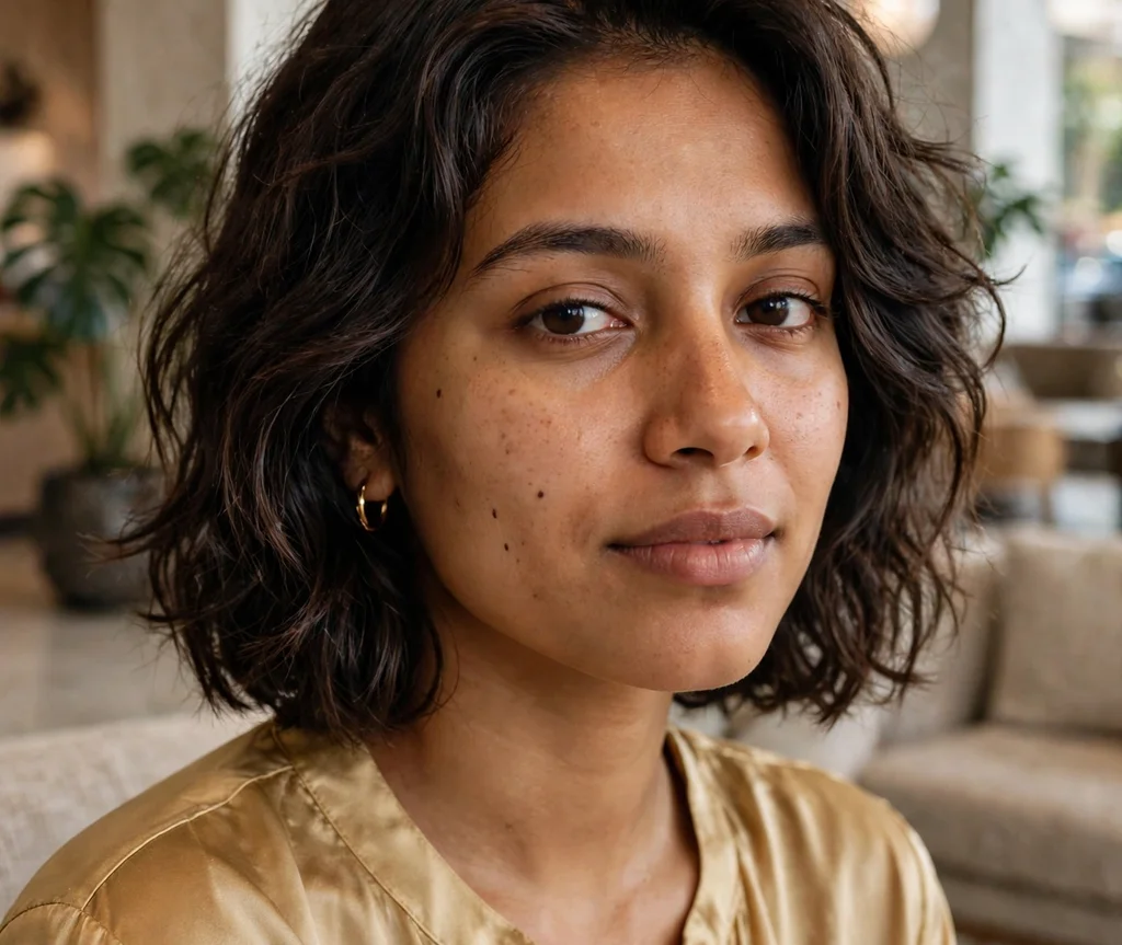 Wavy lob with face-framing pieces