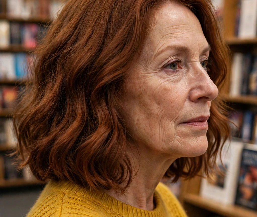 Salt-and-pepper textured long bob haircut for women over 50