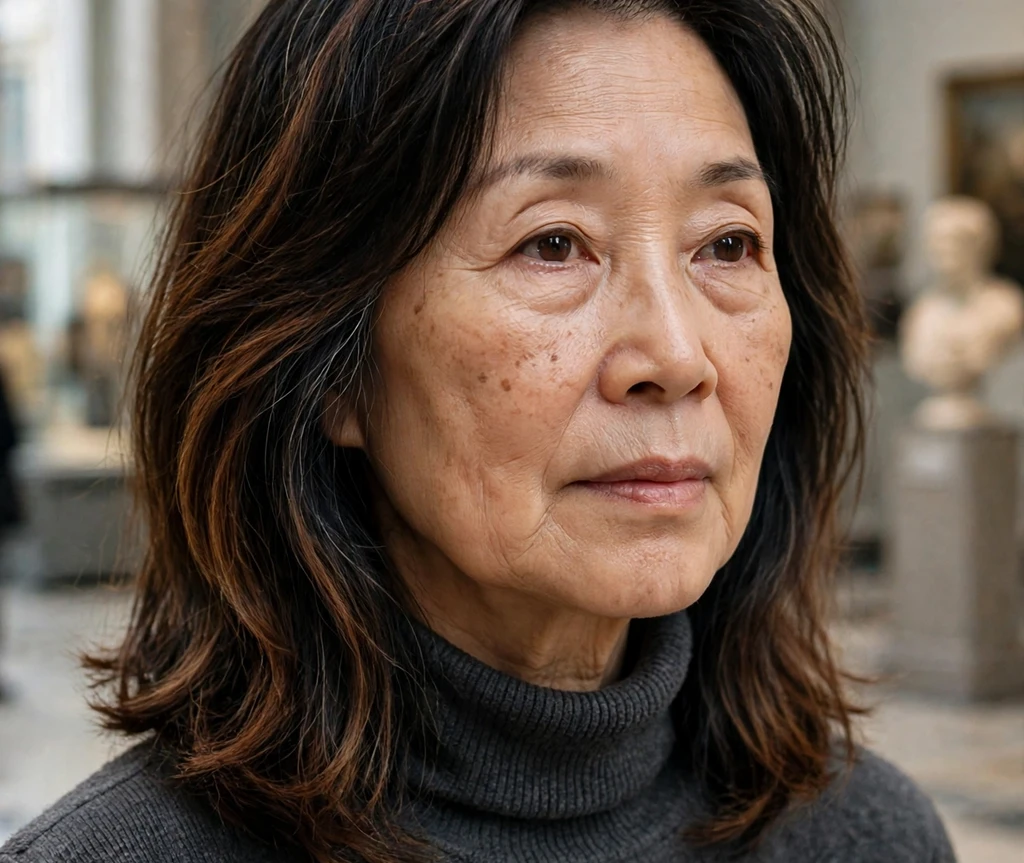 Silver-streaked soft long bob haircut for women over 50