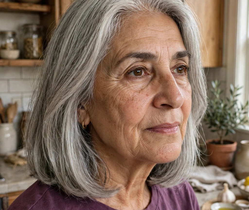 Deep-brown layered long bob haircut for women over 50