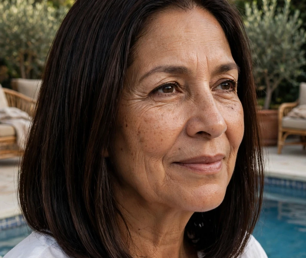Silver feathered long bob haircut for women over 50