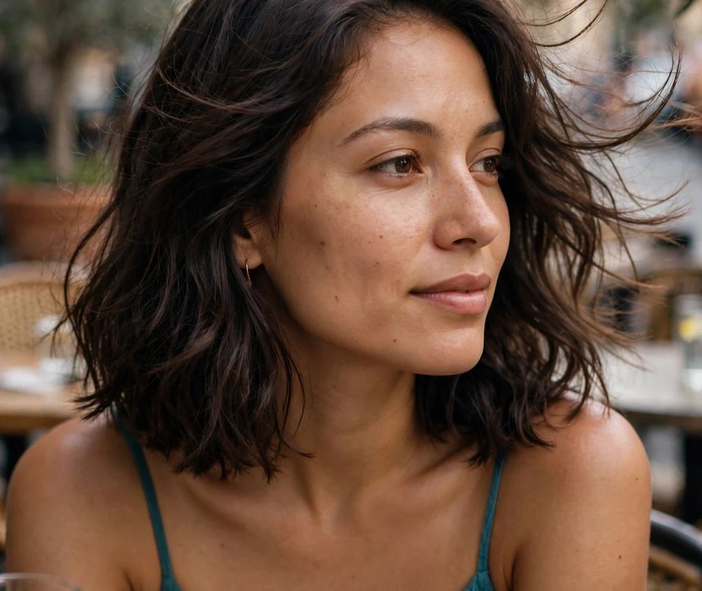 Woman with a blunt long bob with invisible layers for thin hair