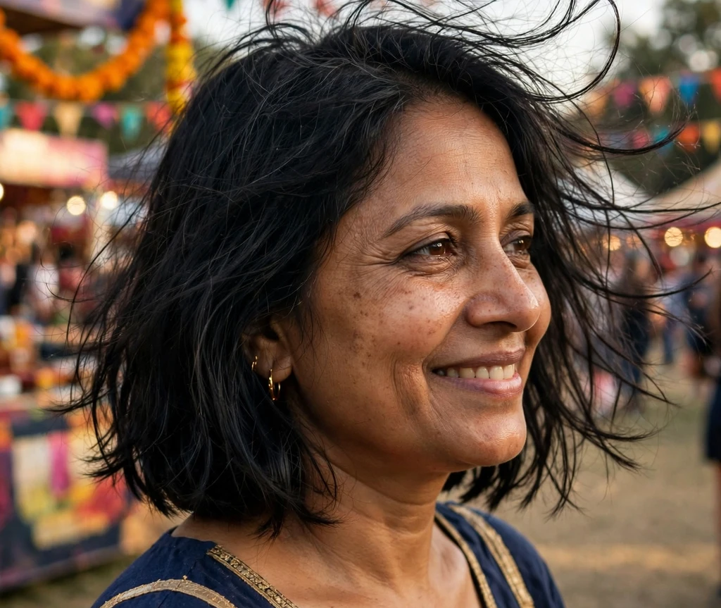 Woman with a crimped texture long bob for thin hair
