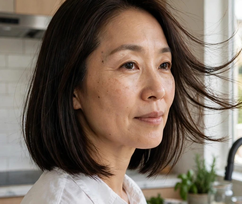 Woman with Hollywood glam waves long bob for thin hair