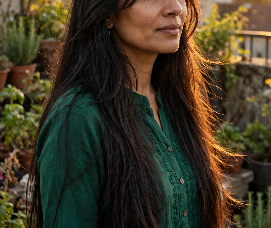 Face-framing chin-length layers on long thin hair