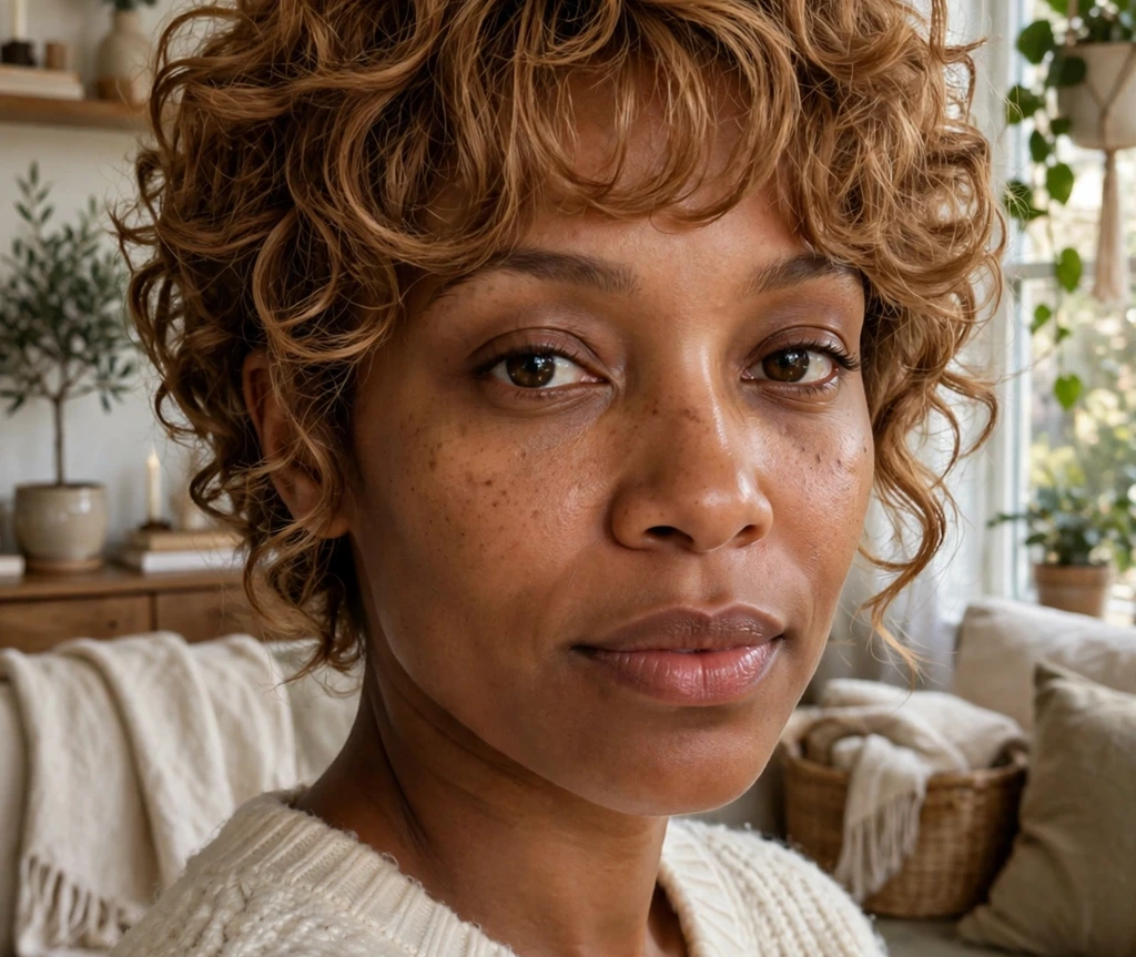 curly long pixie haircut with soft bangs