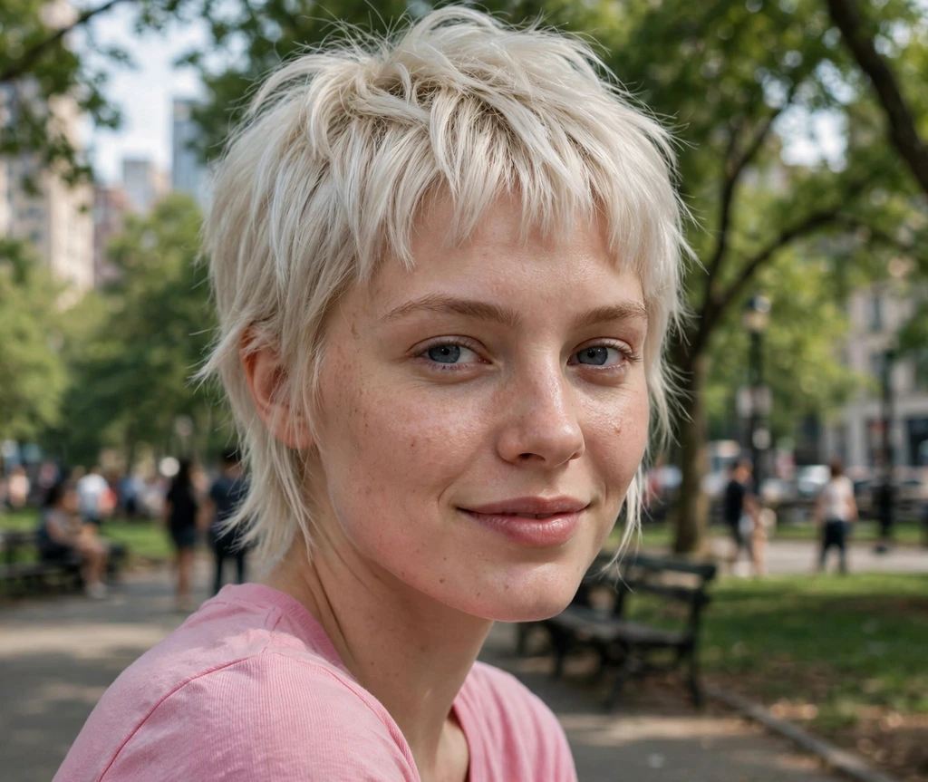 long pixie haircut with baby bangs