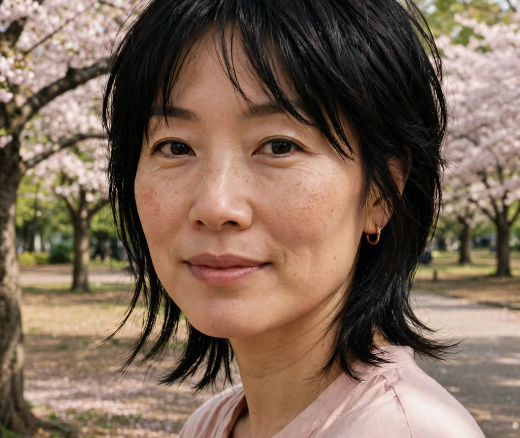 long pixie haircut with face-framing bangs