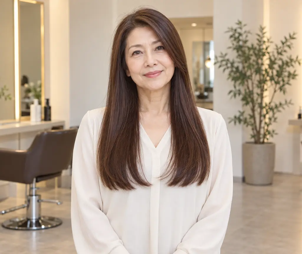 Long Straight Hair with a Strong Perimeter